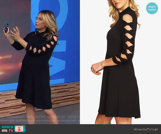 Cece Cotton Bow-Sleeve Sweater Dress worn by Ginger Zee on Good Morning America