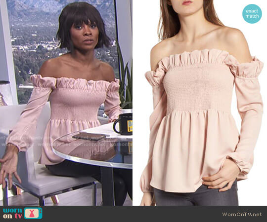Chelsea28 Smocked Top worn by Zuri Hall on E! News