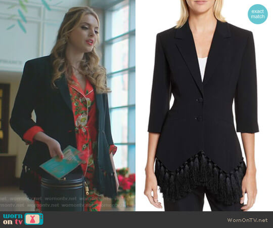Cinq a Sept Violetta Blazer worn by Fallon Carrington (Elizabeth Gillies) on Dynasty