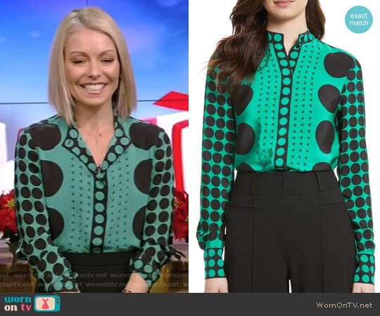 Diane von Furstenberg Print Silk Blouse worn by Kelly Ripa on Live with Kelly and Mark