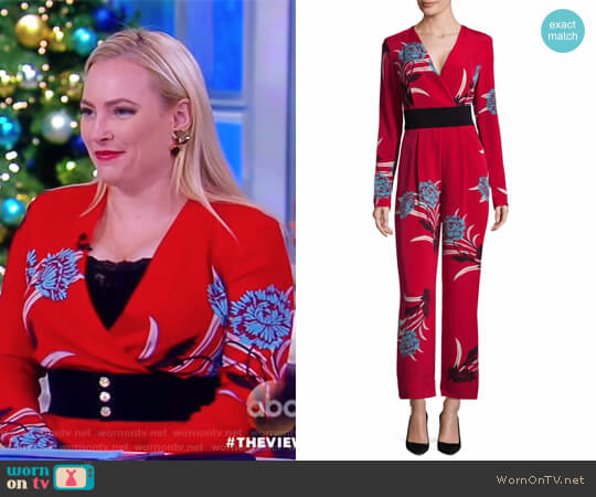 Diane von Furstenberg Farren Print Jumpsuit worn by Meghan McCain on The View