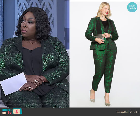 Eloquii Metallic One Button Blazer worn by Loni Love on The Real