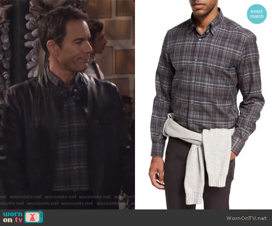 Ermenegildo Zegna Plaid Cotton Shirt worn by Will Truman (Eric McCormack) on Will and Grace