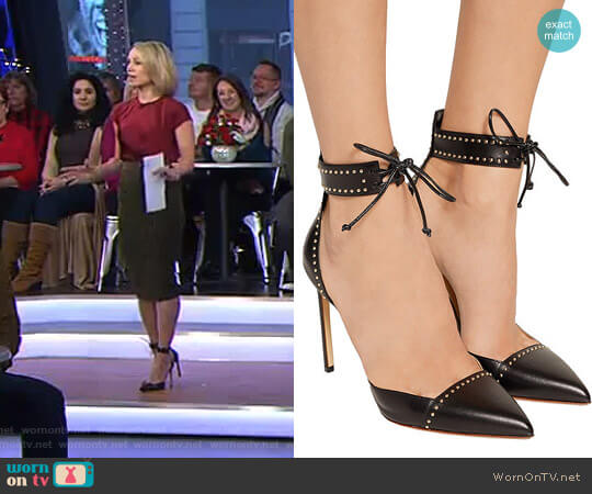 Francesco Russo Studded leather pumps worn by Amy Robach on Good Morning America