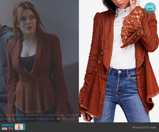 Free People Flared Sleeve Blazer worn by Sonia (Elena Satine) on The Gifted