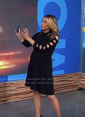Ginger’s black cutout sleeve dress on Good Morning America