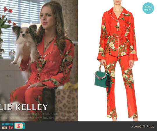 Gucci Silk Pajama Shirt worn by Fallon Carrington (Elizabeth Gillies) on Dynasty