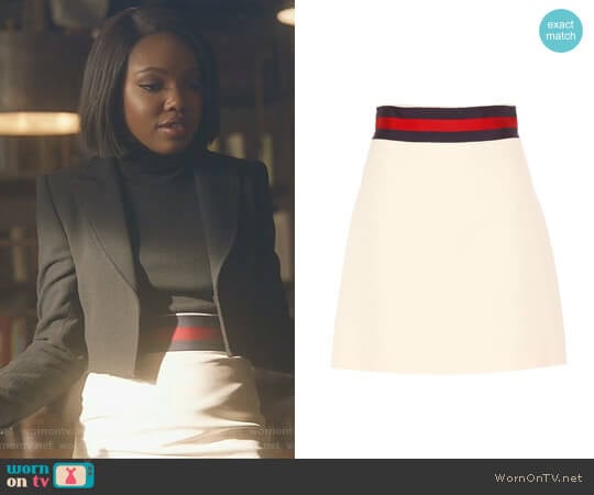 Gucci Wool and Silk Miniskirt worn by Alexandra Crane (Ryan Destiny) on Star