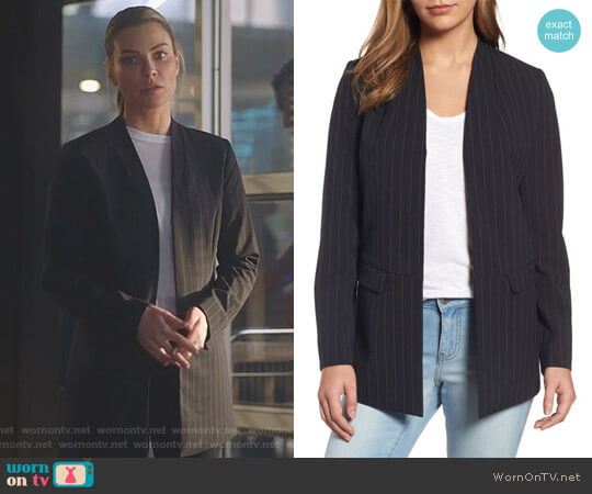 WornOnTV: Chloe's black pinstripe open blazer on Lucifer Lauren