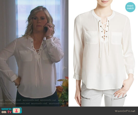 Joie Bertine Silk Blouse worn by Sami Brady (Alison Sweeney) on Days of our Lives