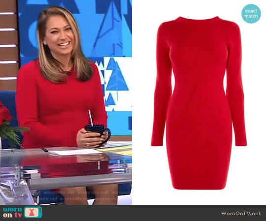 Karen Millen Graphic Rib Dress worn by Ginger Zee on Good Morning America
