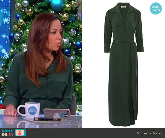 LAgence Cameron washed-silk shirt dress worn by Sunny Hostin on The View