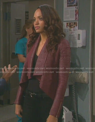 Lani’s red pleated jacket on Days of our Lives