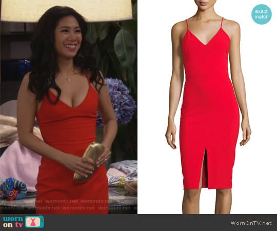 Likely Brooklyn Slit-Front Slip Dress worn by Eve Roberts (Liza Lapira) on 9JKL