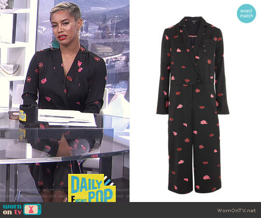 Topshop Lips Print Pyjama Jumpsuit worn by Sibley Scoles on E! News