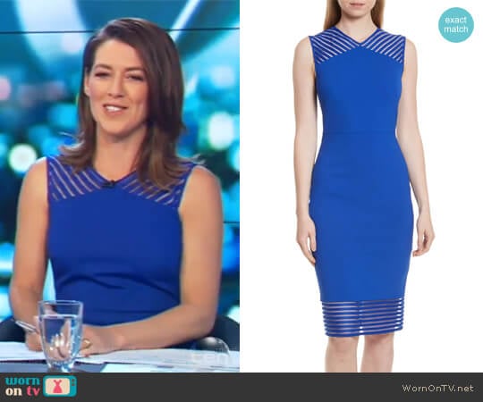 Ted Baker London Lucette Mesh Detail Body Con Dress worn by Gorgi Coghlan on The Project