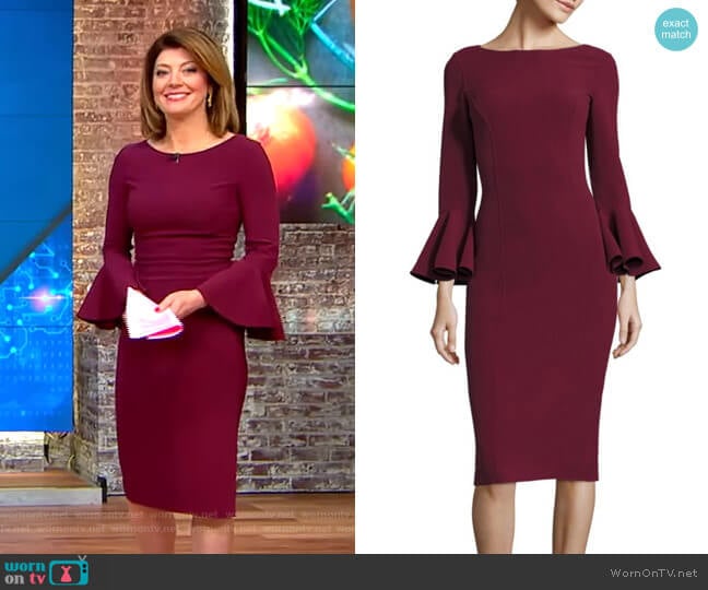 Michael Kors Bell Sleeve Dress worn by Norah O'Donnell on CBS Mornings