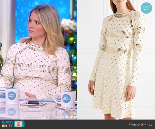 MICHAEL Michael Kors Studded stretch-knit dress worn by Sara Haines on The View