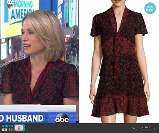 MICHAEL Michael Kors Star Mix A-Line Dress worn by Amy Robach on Good Morning America