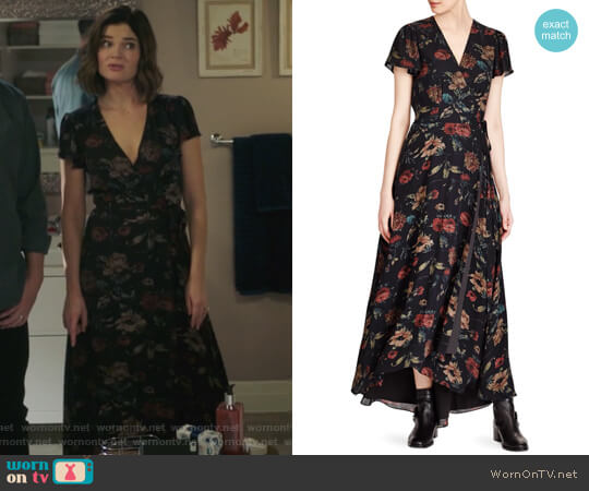 Polo Ralph Lauren Camron Floral Wrap Silk Dress worn by Heather Hughes (Betsy Brandt) on Life in Pieces