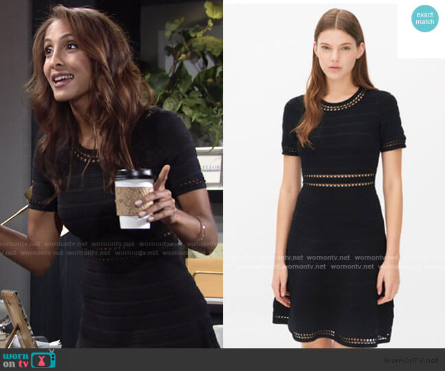 Sandro Riley Dress in Black worn by Lily Winters (Christel Khalil) on The Young and the Restless