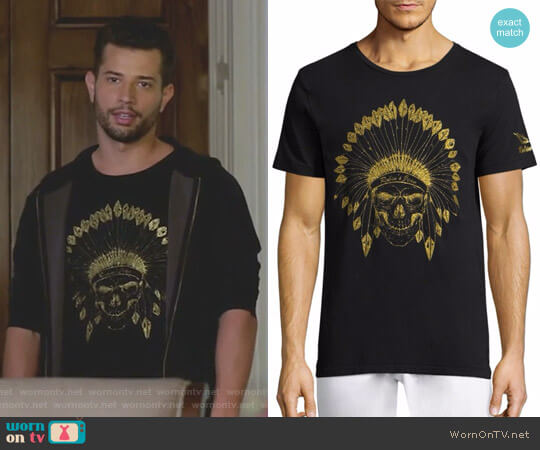 Robins Jeans Indian Skull Cotton Tee worn by Sam Flores (Rafael de la Fuente) on Dynasty