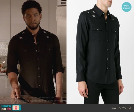 Saint Laurent shoulder star print shirt worn by Jamal Lyon (Jussie Smollett) on Empire