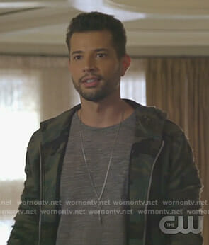 Sam’s distressed camo hoodie on Dynasty