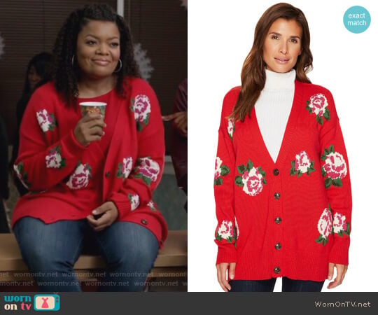 Sanctuary Rosetta Rose-Print Cardigan worn by Dina Rose (Yvette Nicole Brown) on The Mayor