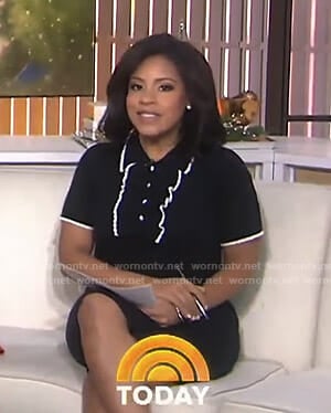 Sheinelle’s black ruffle polo dress on Today
