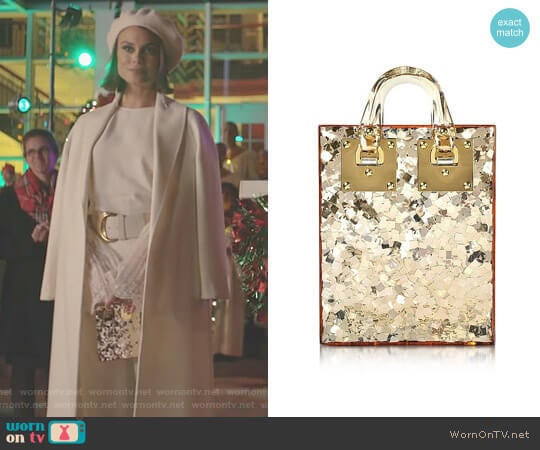 Sophie Hulme Compton Shoulder Bag in Gold worn by Cristal Flores (Nathalie Kelley) on Dynasty
