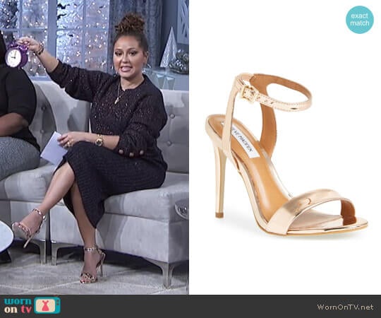 Steve Madden Landen Sandal worn by Adrienne Houghton on The Real