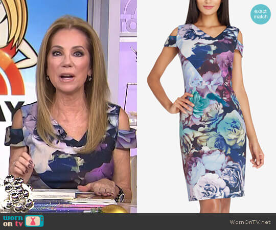 Tahari ASL Cold-Shoulder Sheath Dress worn by Kathie Lee Gifford on Today