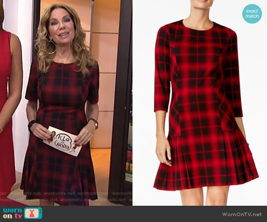 Tahari ASL Plaid Drop Waist Sheath Dress worn by Kathie Lee Gifford on Today