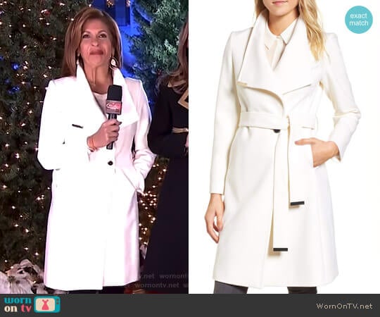 Ted Baker Wool Blend Long Wrap Coat worn by Hoda Kotb on Today