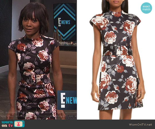 Theory Mod Belted Floral Dress worn by Zuri Hall on E! News