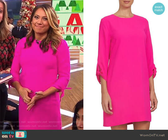 Cece Tie Sleeve Shift Dress worn by Ginger Zee on Good Morning America