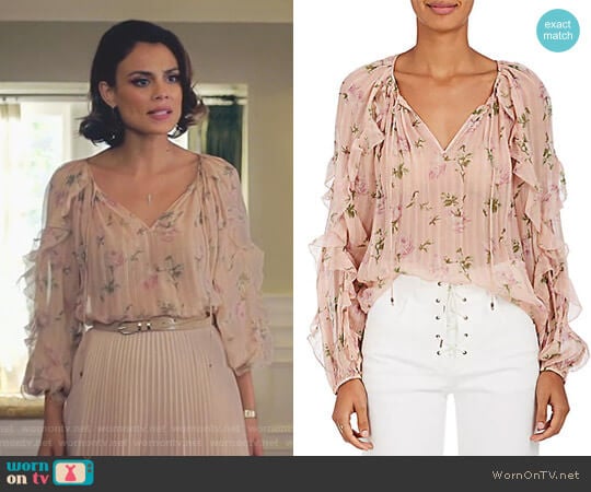 Ulla Johnson Azalea Blouse worn by Cristal Flores (Nathalie Kelley) on Dynasty
