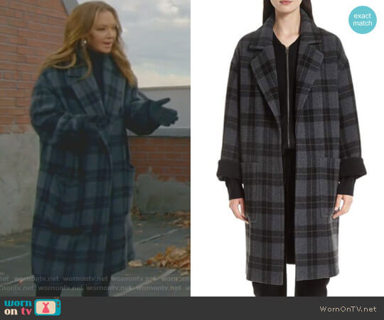 Vince Plaid Car Coat worn by Vanessa Cellucci (Leah Remini) on Kevin Can Wait