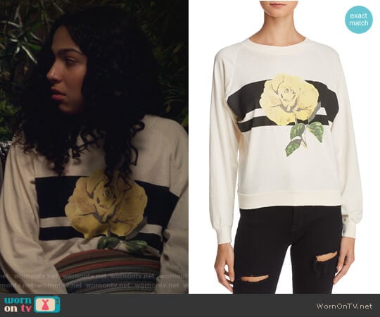WildFox Sunny Rose Sweatshirt worn by Molly Hernandez (Allegra Acosta) on Marvels Runaways