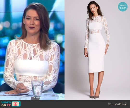 Yeojin Bae Chain Link Double Crepe Leah Dress worn by Gorgi Coghlan on The Project