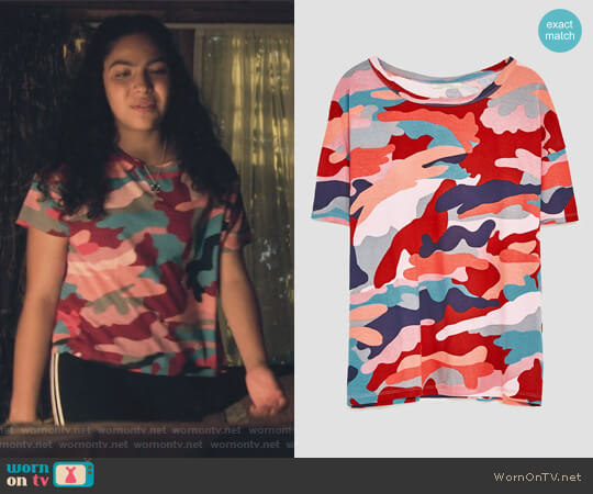 Zara Printed Top worn by Molly Hernandez (Allegra Acosta) on Marvels Runaways