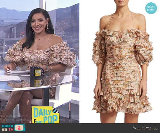 Zimmermann Painted Heart Folds Ruffle Dress worn by Julissa Bermudez on E! News