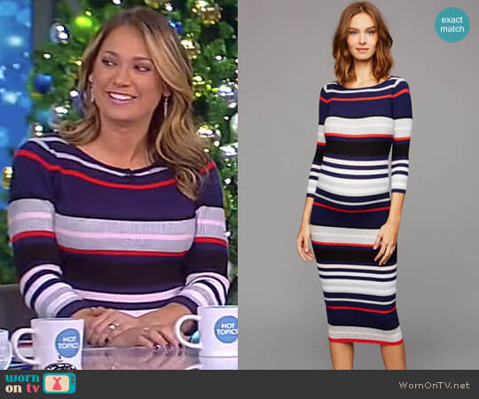 A Pea in the Pod Striped Maternity Dress worn by Ginger Zee on The View