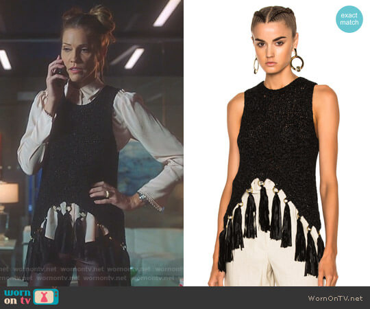 Charlotte's black tassel top on Lucifer Tricia Helfer WornOnTV
