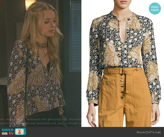 A.L.C. Lox Silk Top worn by Claire Brady (Olivia Keegan) on Days of our Lives