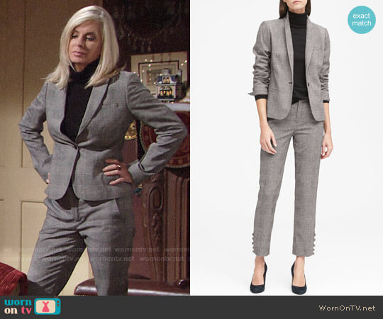 Banana Republic Classic-Fit Plaid Blazer worn by Ashley Abbott (Eileen Davidson) on The Young and the Restless
