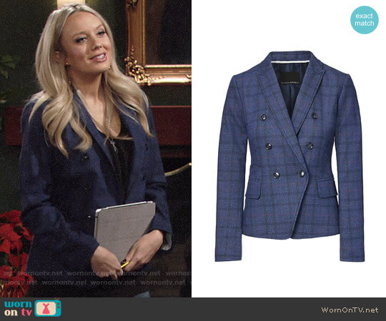 Banana Republic Double Breasted-Fit Plaid Blazer worn by Abby Newman (Melissa Ordway) on The Young and the Restless