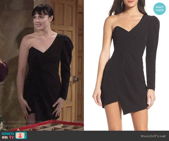 Bardot Anja One-Shoulder Dress worn by Tessa Porter (Cait Fairbanks) on The Young and the Restless