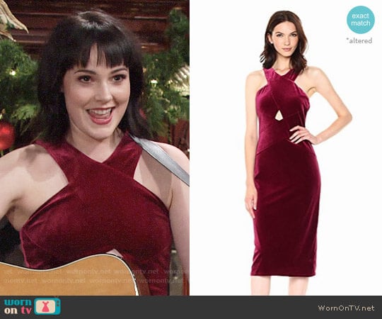 Bcbgmaxazria Maren Velvet Dress worn by Tessa Porter (Cait Fairbanks) on The Young and the Restless